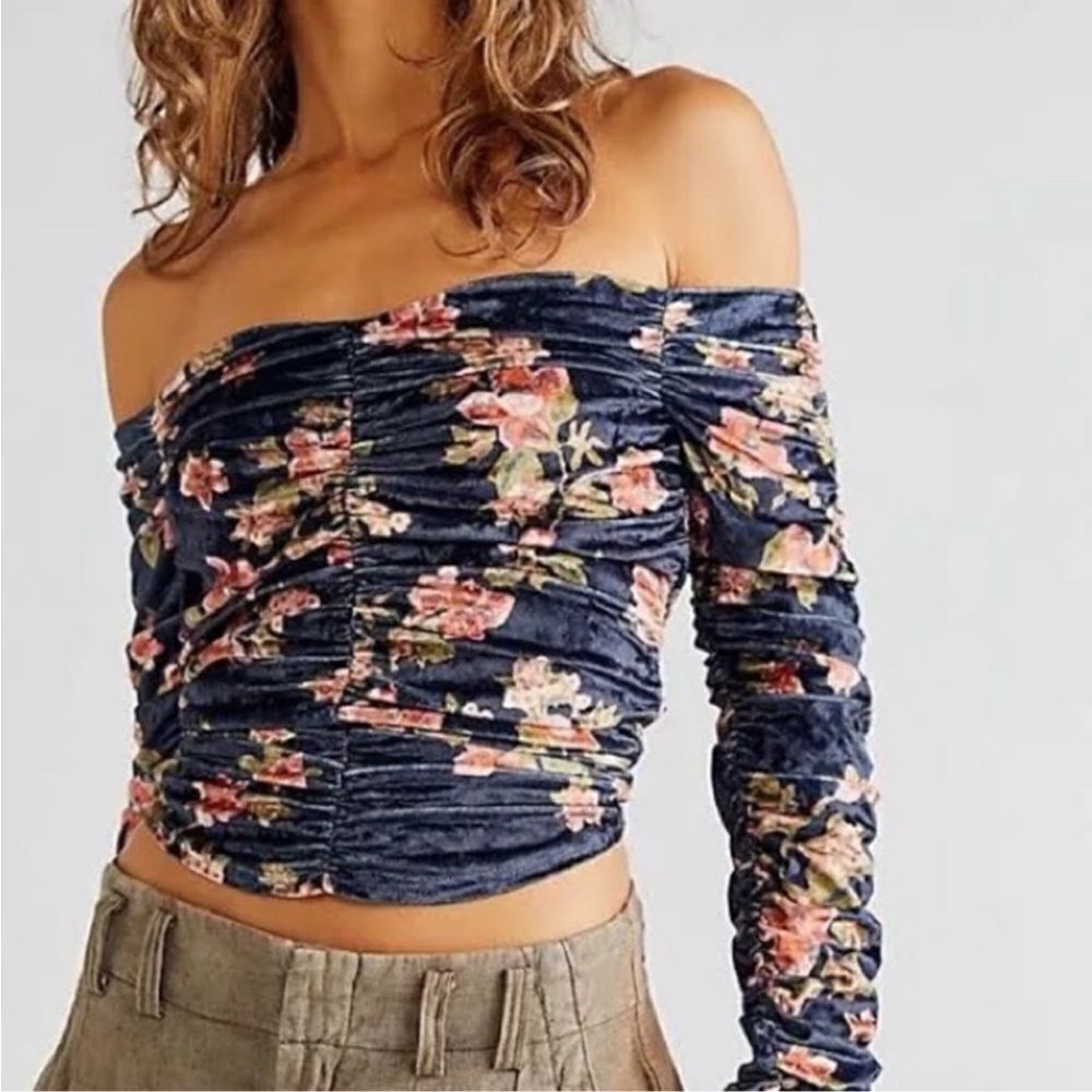 Free People Reina Off Shoulder Floral Top